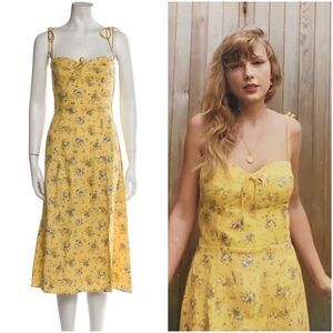 Reformation Yellow Floral Dress 2P Worn by Taylor Swift in First TikTok